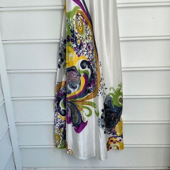 La Femme Prom Evening Full Length Colorful Beaded Plunging Open Back Stunning Ma - Picture 5 of 14